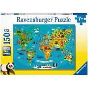 Animal World Map Pussel 150 bitar